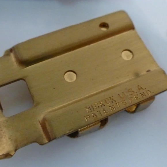 Hickok  Belt Buckle w/ Box Brass GA + US Navy Silvertone Buckle - Picture 7 of 11